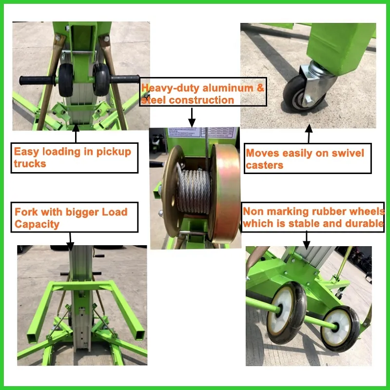 Thiết bị n&acirc;ng vật liệu thủ c&ocirc;ng di động với tời k&eacute;o một tốc độ thủ c&ocirc;ng 2