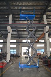1000Kg Mobile Scissor Lift Platform With Manual Pulling Handle Hydraulic Lift Table 9 Meters