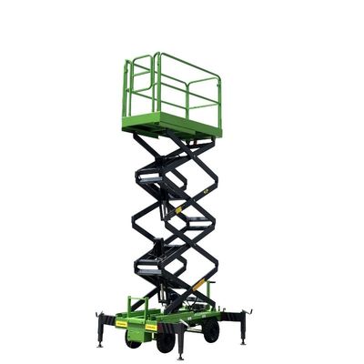 Industrial Mobile Scissor Lift Moveable Hydraulic Lift For Aerial Work 11 Meters High In Red