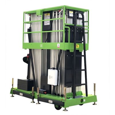 Triple Mast Manual Punshing Mobile Aerial Work Platform 12m Lifting Table 300Kg Loading Capacity