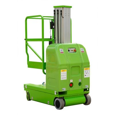9m Platform Height Vertical Man Lifts DC Powered Double Mast Self Propelled