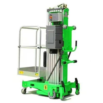 Single Mast Aerial Work Platform Manual Pushing Vetical Lift with Tilting Function