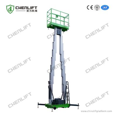 Double Mast 150kg Loading Aerial Work Platform With 14M Platform Height