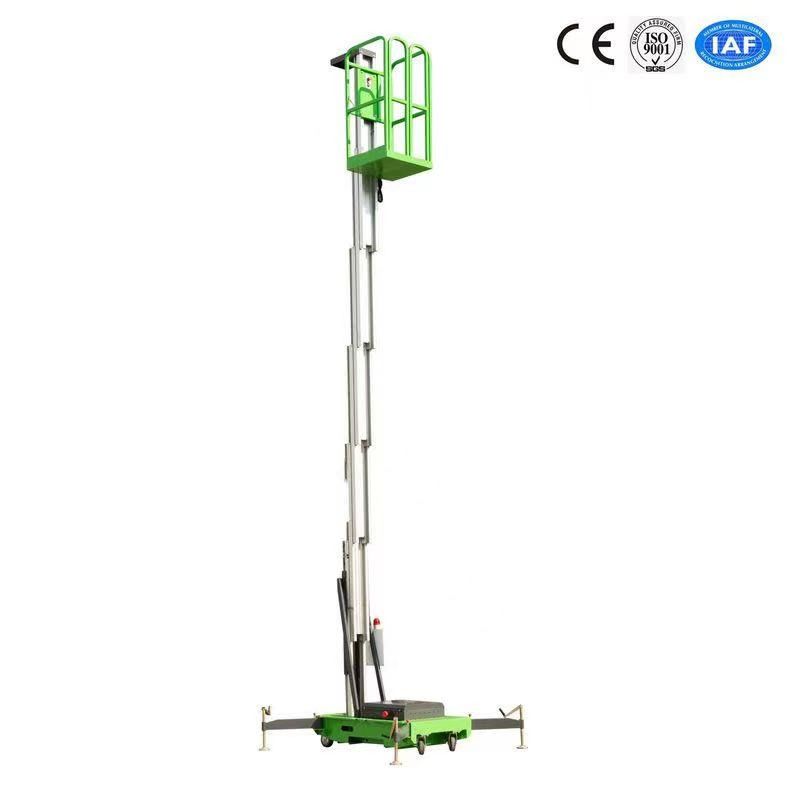 6 Meters Single Mast Aluminum Industrial Vertical Platform Lift 130Kg Loading Capacity