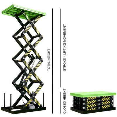 Bàn nâng cắt kéo thủy lực điện Nâng cơ học